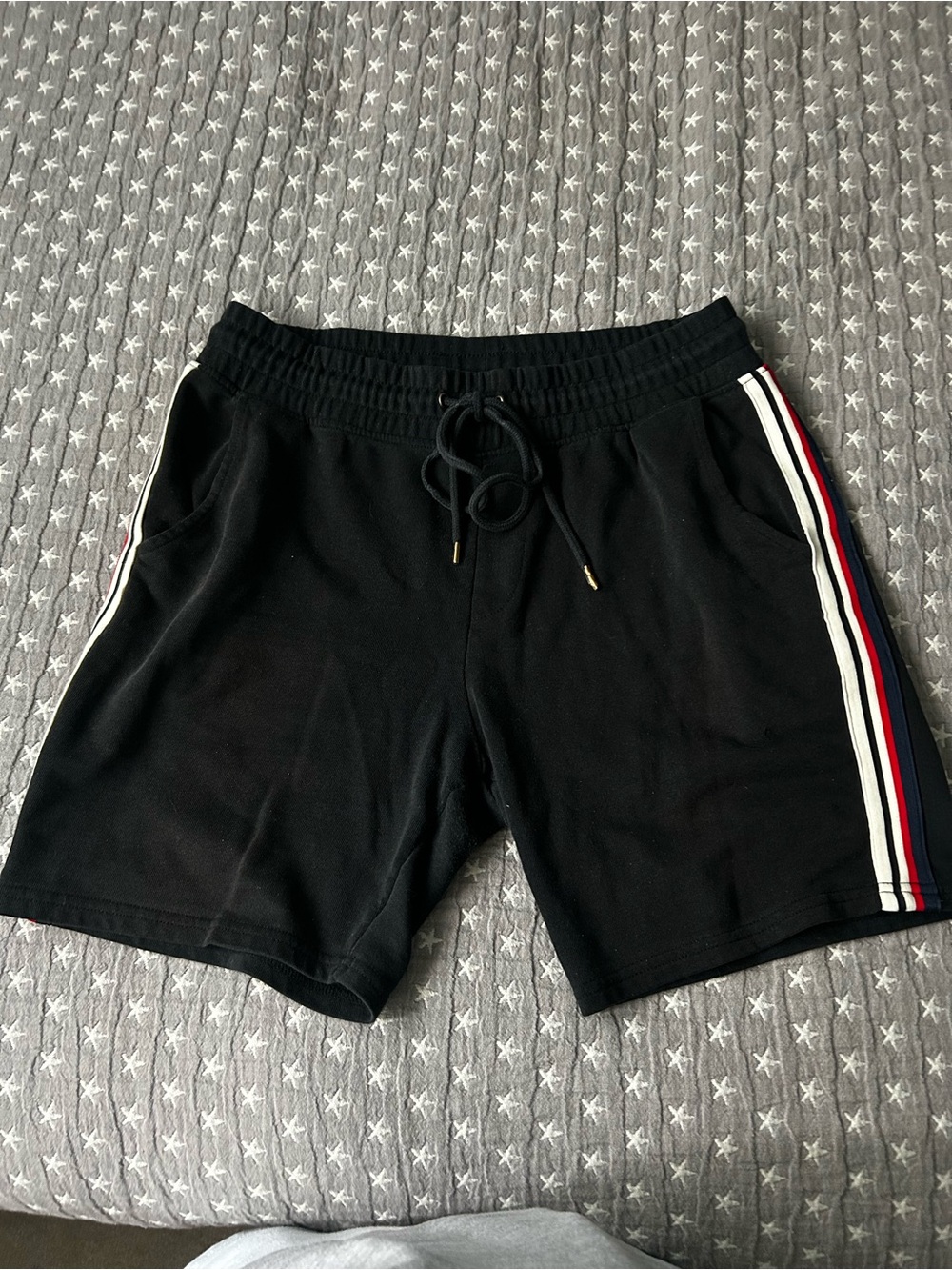 Forever 21 Black Athletic Shorts with Red & White Side Stripes